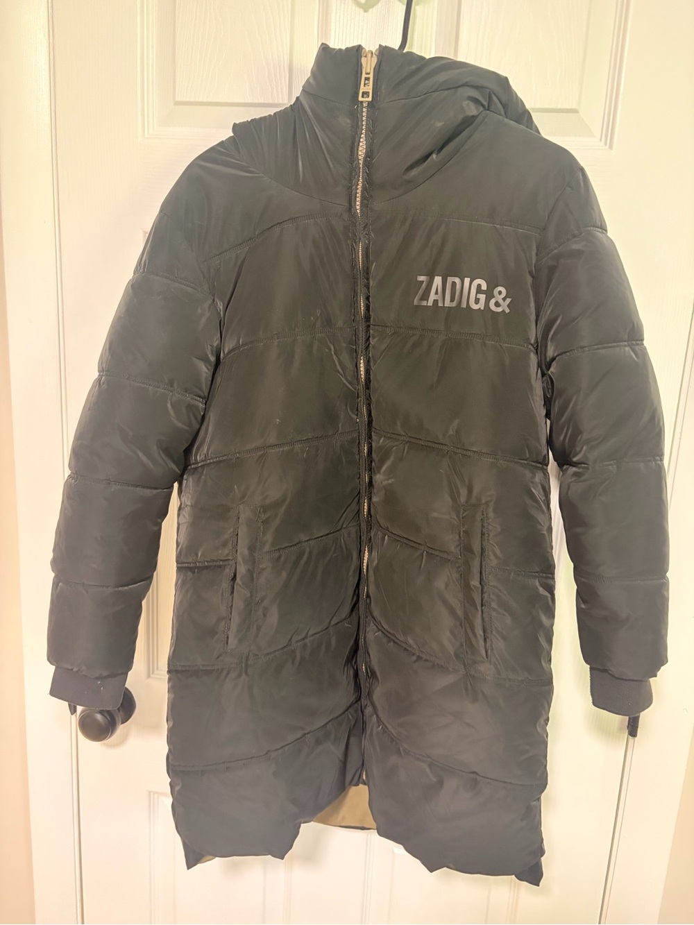 Zadig & Voltaire Black Hooded Puffer Coat